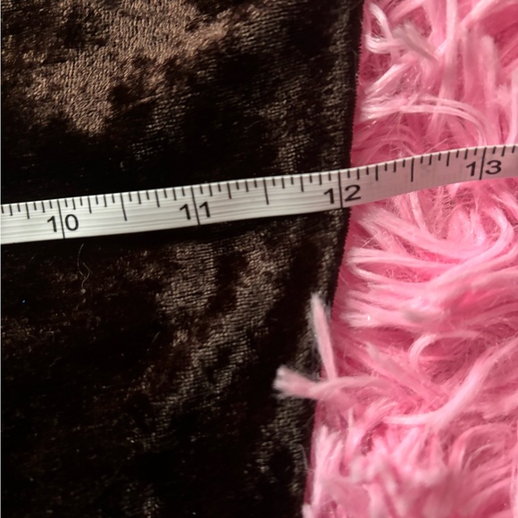 NWT Joule (G & G brand) sz S chocolate brown short sleeve crushed velvet top - Picture 5 of 6